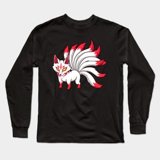 Japanese Yokai figure - Kawaii Kitsune Long Sleeve T-Shirt